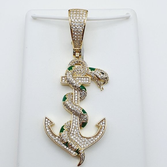 "14K Gold Plated Cubic Zircon Pendant,  EVBRS658 - Picture 5 of 10